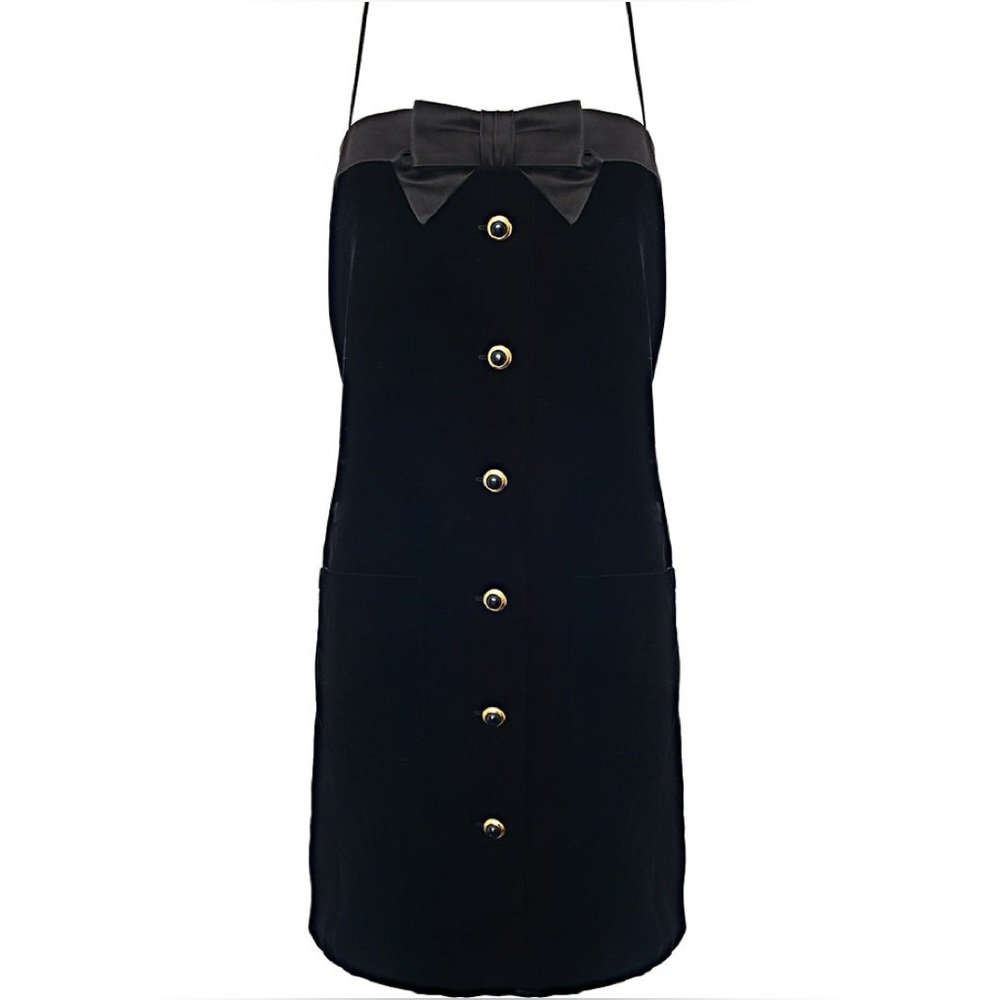 Fashion Inspired Black Satin Velvet Dress Sz 4